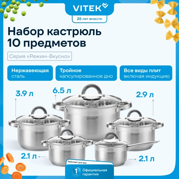 Набор посуды Vitek Режим Вкусно VT-SS2190 10 предметов
