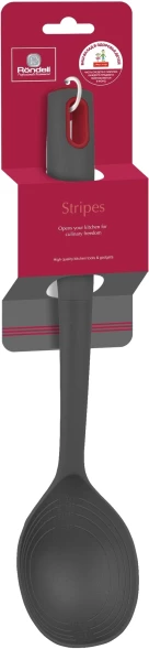 Ложка для первых/вторых блюд Rondell Stripes RD-1623 серый/красный упак.:картонная подложка