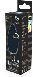 Лампа светодиодная Gauss Filament 103201209-D 9Вт цок.:E14 свеча 220B 4100K св.свеч.бел.нейт. (упак.:1шт)