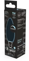 Лампа светодиодная Gauss Filament 103201209-D 9Вт цок.:E14 свеча 220B 4100K св.свеч.бел.нейт. (упак.:1шт)