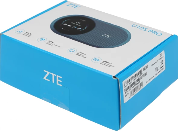 Модем 3G/4G ZTE U10s Pro USB Wi-Fi VPN Firewall +Router внешний темно-синий