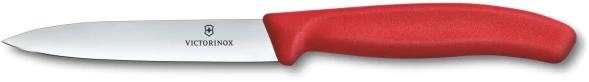 Нож кухонный Victorinox Swiss Classic (6.7701.C1) стальной универсальный для чистки овощей и фруктов лезв.100мм прямая заточка красный