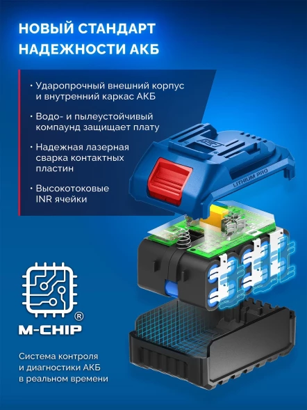 Батарея аккумуляторная Зубр Power PRO 20В 4Ач Li-Ion (BP-P-20-4)