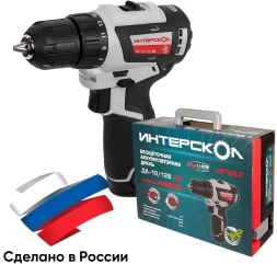 Дрель-шуруповерт Интерскол ДА-10/12В 38 аккум. патрон:быстрозажимной (кейс в комплекте) (757.3.2.46)