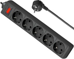 Сетевой фильтр Defender ES 5м (5 розеток) черный (коробка)