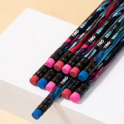 Карандаш ч/г Deli EC044-HB 2.2мм HB кругл. липа ассорти Graffiti texture ластик