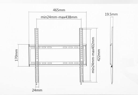 Кронштейн для телевизора Ultramounts UM812F черный 32&amp;quot;-55&amp;quot; макс.35кг настенный фиксированный
