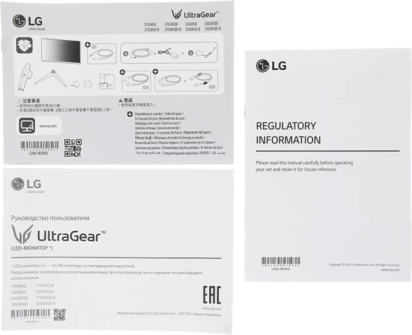 Монитор LG 27&amp;quot; UltraGear 27GS85Q-B черный IPS LED 16:9 HDMI матовая HAS 400cd 178гр/178гр 2560x1440 180Hz FreeSync DP 2K USB 6.2кг