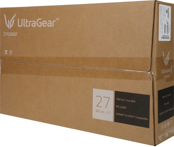 Монитор LG 27&amp;quot; UltraGear 27GS60F-B черный IPS LED 16:9 HDMI матовая 300cd 178гр/178гр 1920x1080 180Hz G-Sync FreeSync DP FHD 5.8кг