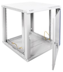 Шкаф коммутационный ЦМО ШРН-ЭКОНОМ (ШРН-Э-12.650) настенный 12U 600x650мм пер.дв.стекл 65кг серый 600мм 23.9кг 180град. 608мм