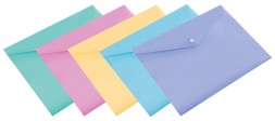 Конверт на кнопке Бюрократ Pastel -PKPAST/GRN A4 пластик 0.18мм мятный