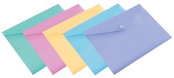 Конверт на кнопке Бюрократ Pastel -PKPAST/GRN A4 пластик 0.18мм мятный