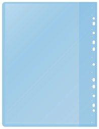 Папка-скоросшиватель Silwerhof A4 прозрач.верх.лист 30 вкладышей боков.перф. полипропилен голубой