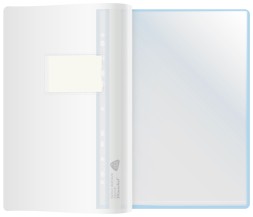 Папка-скоросшиватель Silwerhof A4 прозрач.верх.лист 30 вкладышей боков.перф. полипропилен голубой