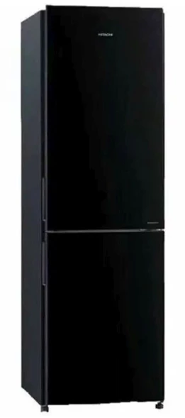 Холодильник Hitachi R-BG410PUC6 GBK 2-хкамерн. черный стекло инвертер