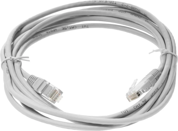 Патч-корд Lanmaster TWT-45-45-3.0-GY UTP RJ-45 вил.-вилка RJ-45 кат.5E 3м серый ПВХ (уп.:1шт)