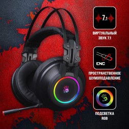 Наушники с микрофоном A4Tech Bloody G528C черный 2м мониторные USB оголовье (G528C)