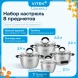 Набор посуды Vitek Секретный ингредиент VT-SS1408 8 предметов