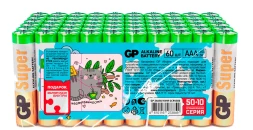 Батарея GP Super Alkaline 24A50/10SMF-2CRVS60 AAA (промо:50+10) (60шт) спайка