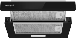 Вытяжка встраиваемая Weissgauff TEL 450 Glass черный управление: кулисные переключатели (1 мотор)