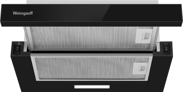 Вытяжка встраиваемая Weissgauff TEL 450 Glass черный управление: кулисные переключатели (1 мотор)