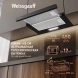 Вытяжка встраиваемая Weissgauff TEL 450 Glass черный управление: кулисные переключатели (1 мотор)