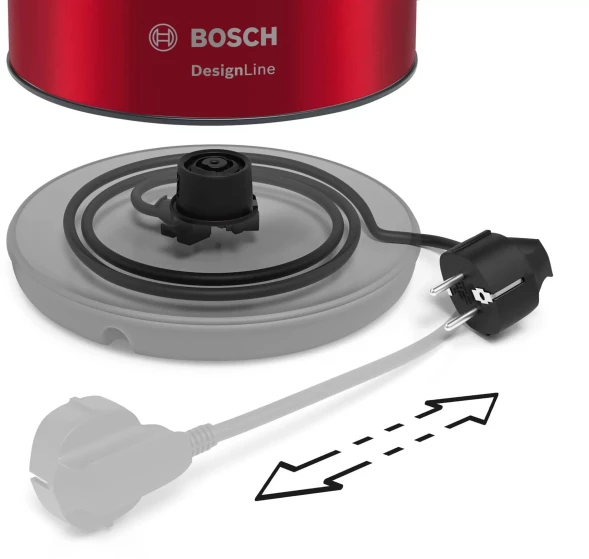 Чайник электрический Bosch TWK3P424 1.7л. 2400Вт красный корпус: нерж.сталь/пластик