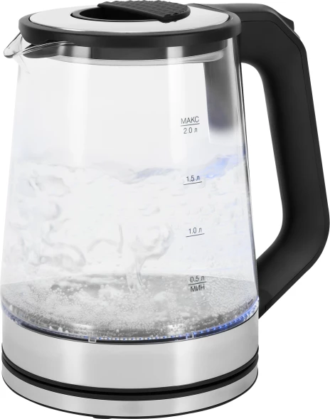 Чайник электрический Vitek VT-WK1081 2л. 1900Вт черный/серебристый корпус: стекло