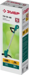 Триммер электрический Зубр ТСН-26-400 400Вт разбор.штан. реж.эл.:леска