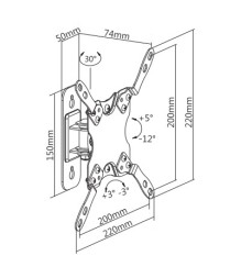 Кронштейн для телевизора Ultramounts UM862 черный 13&amp;quot;-42&amp;quot; макс.20кг настенный поворот и наклон
