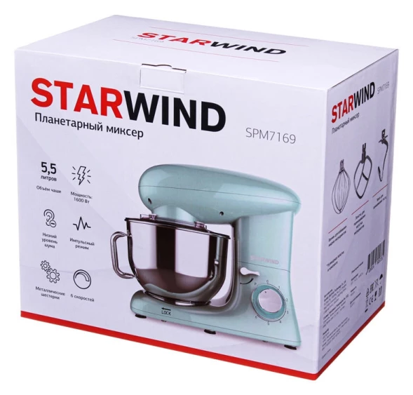 Миксер планетарный Starwind SPM7169 1900Вт бирюзовый