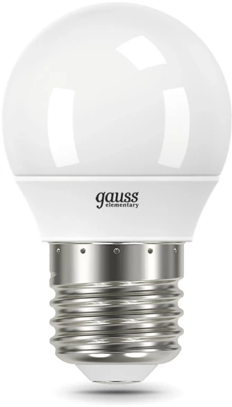Лампа светодиодная Gauss Elementary 53232 12Вт цок.:E27 шар 220B 6500K св.свеч.бел.хол. (упак.:10шт)