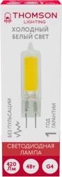 Лампа светодиодная Thomson TH-B4219 4Вт цок.:G4 капсул. 220B 6500K св.свеч.бел.хол. (упак.:1шт)