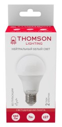 Лампа светодиодная Thomson B2002 7Вт цок.:E27 груша 220B 4000K св.свеч.бел.нейт. A (упак.:1шт) (TH-B2002)