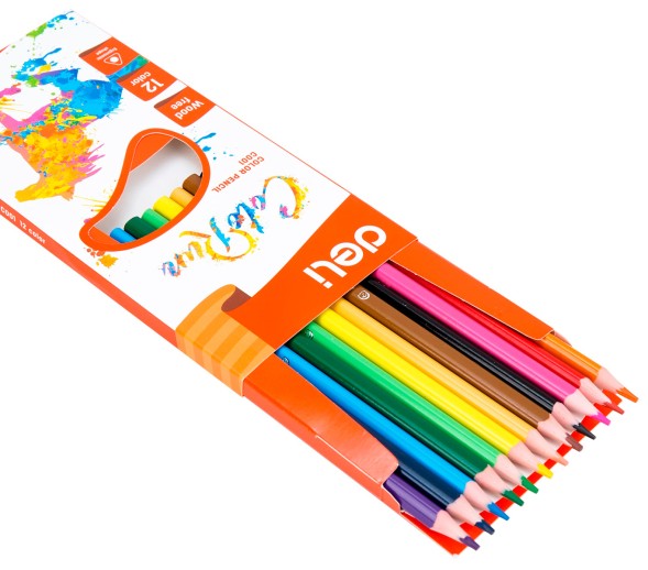 Карандаши цв. Deli EC00100 ColoRun трехгран. пластик 12цв. коробка/европод. (12шт)