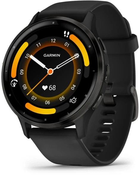 Смарт-часы Garmin Venu 3 35.4мм 1.4&amp;quot; AMOLED корп.черный рем.черный разм.брасл.:135-200мм (010-02784-01)