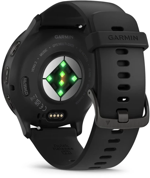 Смарт-часы Garmin Venu 3 35.4мм 1.4&amp;quot; AMOLED корп.черный рем.черный разм.брасл.:135-200мм (010-02784-01)