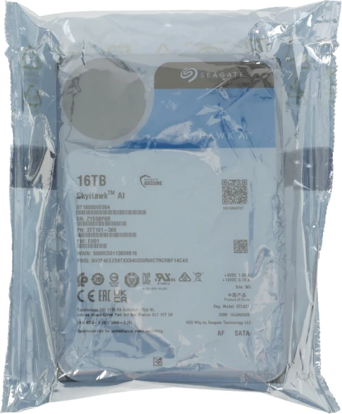 Жесткий диск Seagate SATA-III 16TB ST16000VE004 Surveillance SkyHawkAI 512E (7200rpm) 512Mb 3.5&amp;quot;