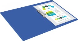 Папка метал.зажим Бюрократ -PZ05CBLUE A4 пластик 0.5мм торц.наклейка синий