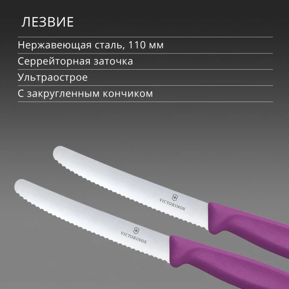 Набор ножей Victorinox Swiss Classic 6.7835.2C1 компл.:2предм. фиолетовый европодвес