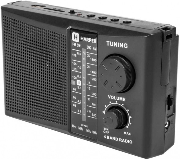 Радиоприемник настольный Harper HDRS-288 черный USB SD