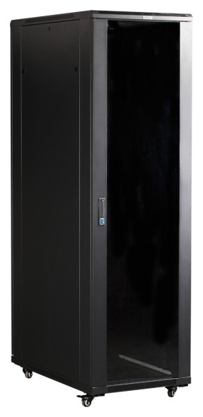 Шкаф коммутационный Lanmaster (TWT-CBB-42U-6X10-P1) напольный 42U 600x1000мм пер.дв.перфор. задн.дв.перфор.2-хст. 2 бок.пан. направл.под закл.гайки 800кг черный IP20 сталь