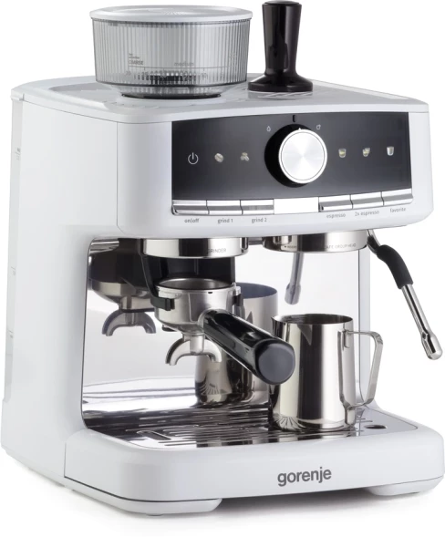 Кофеварка рожковая Gorenje GSACM20W 1550Вт белый/черный