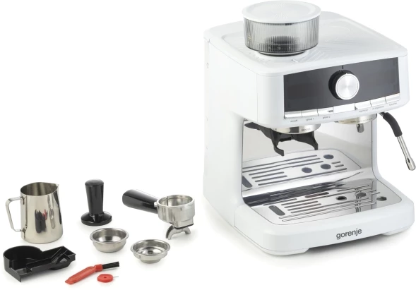 Кофеварка рожковая Gorenje GSACM20W 1550Вт белый/черный