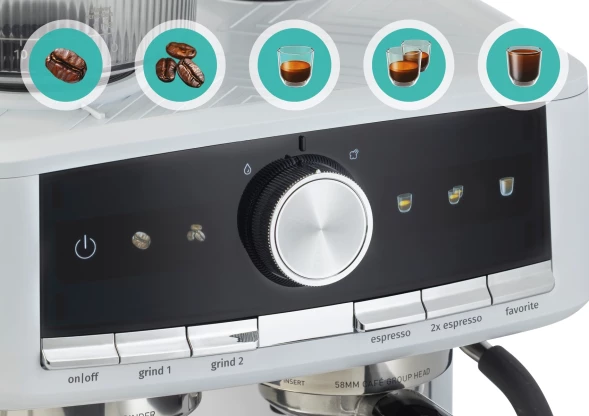Кофеварка рожковая Gorenje GSACM20W 1550Вт белый/черный