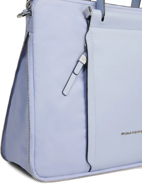 Деловая сумка женская Piquadro Lyra CA4021W92T/VI с отделением для ноутбука 15.6&amp;quot; лавандовая нейлон/натур.кожа