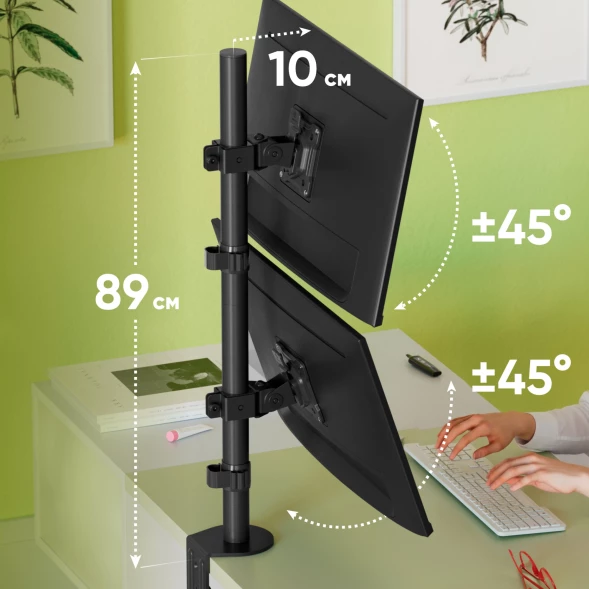 Кронштейн для мониторов Onkron D208E черный 13&amp;quot;-34&amp;quot; макс.16кг настольный поворот и наклон