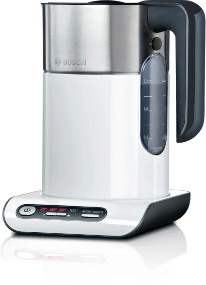 Чайник электрический Bosch TWK8611P 1.5л. 2400Вт белый/серебристый корпус: пластик/металл