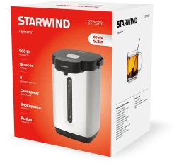 Термопот Starwind STP5751 5.2л. 800Вт серебристый/черный