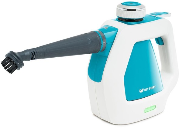 Пароочиститель ручной Kitfort КТ-918-3 1000Вт бирюзовый/белый
